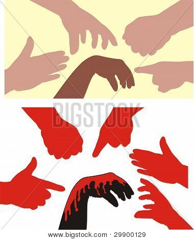 racismo - mãos humanas