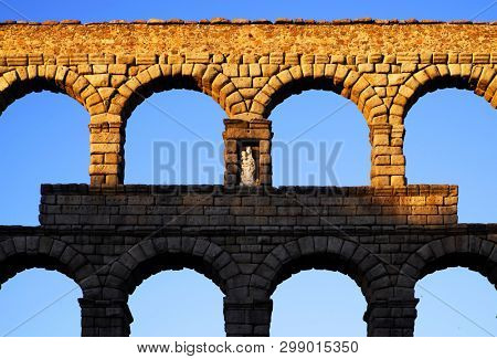 Roman aqueduct of Segovia, Spain, declared World Heritage Sites by UNESCO, Europe