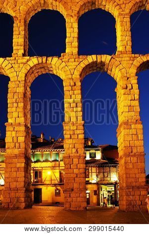 Roman aqueduct of Segovia, Spain, declared World Heritage Sites by UNESCO, Europe