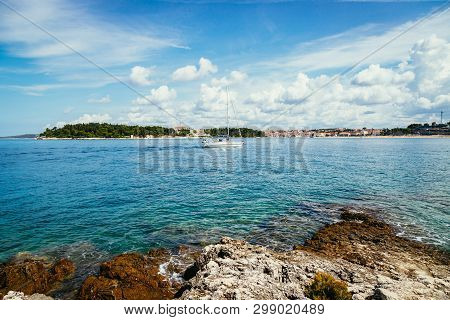 Coastal Bay Landscape In Croatia. Summer Holiday.