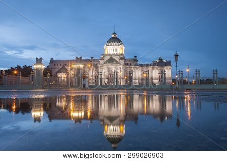 Reflection Of Anantasamakhom Throne Hall In Bangkok, Thailand.