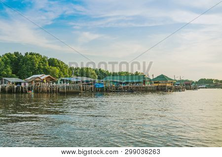 Chanthaburi, Thailand: April 15, 2019 Scenery Of Fishing Village (the No-land Village) On April 15,2