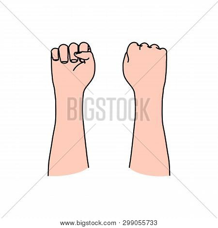 Human Fist As Symbol Of Riot, Conflict, Revolution, Protest, Anger, Strength, Violence, Or Even Free