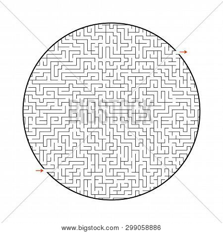 Difficult Big Maze. Game For Kids And Adults. Puzzle For Children. Labyrinth Conundrum. Find The Rig