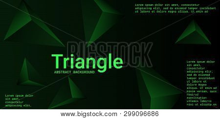 Triangle Background. Abstract Composition Of Triangular Pyramids. Modern Geometric Background.  3d V