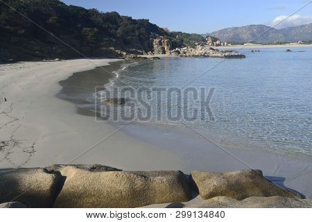 View Of The Porto Giunco Beach, Villasimius