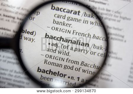 The Word Of Phrase Bacchanalian In A Dictionary.