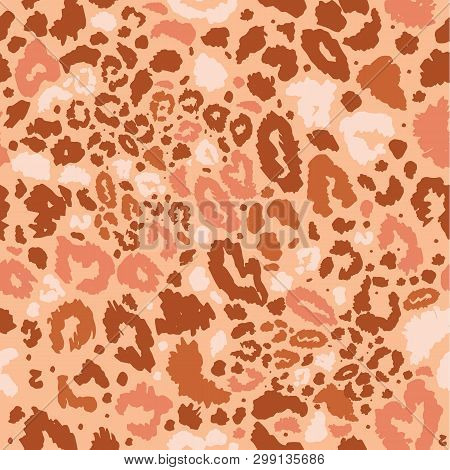 Seamless Leopard Wild Nature Pattern. Animal Print.