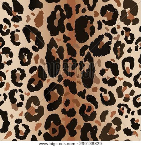 Seamless Leopard Wild Nature Pattern. Animal Print.