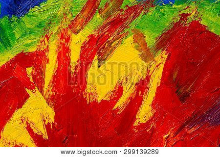 Abstract Luminous Colorful Real Oil Painting Background