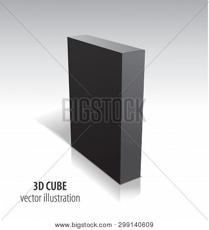 3d Black Cube Isolated On White Background.