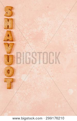 Crackers Arranged As A Word Shavout, Copy Space For Your Text