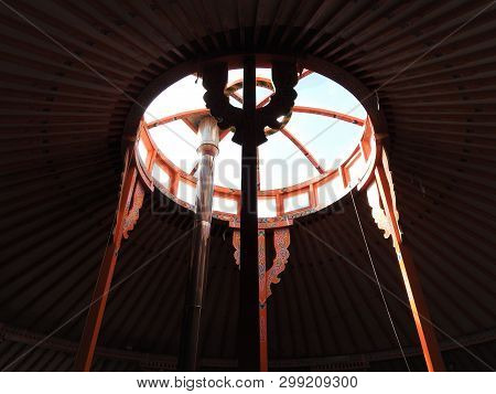 National Traditional Decoration Of The Ceiling And Walls Of The Mongolian Yurt.vintage Weave Pattern