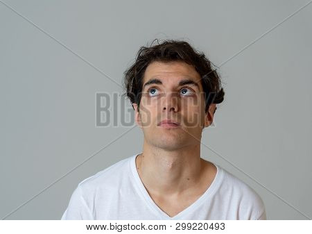 Young Attractive Latin Young Man Thinking In New Ideas And Planing Future