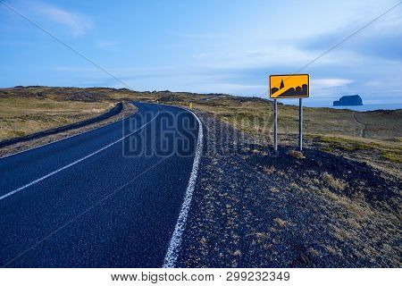 Road On The Westman Islands In Iceland At Night