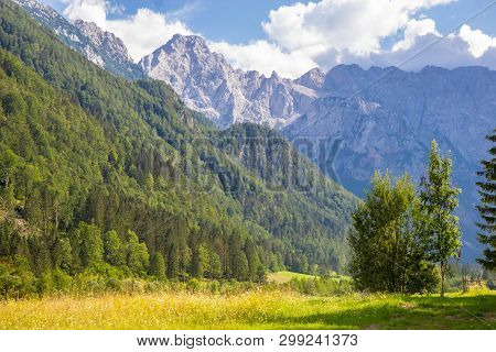 View Of Famous Logar Valley In Slovenia
