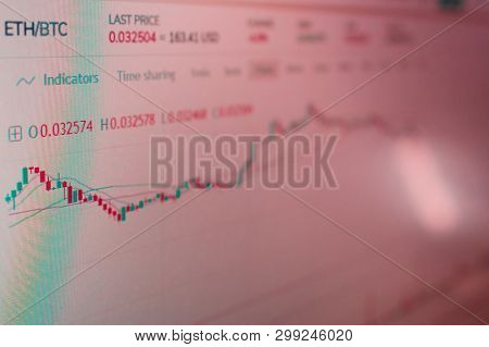 Application Interface For Ethereum Cryptocurrency Trading . Photo Of The Computer Screen. The Volati