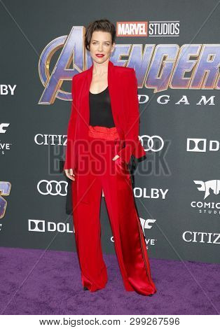 Evangeline Lilly at the World premiere of 'Avengers: Endgame' held at the LA Convention Center in Los Angeles, USA on April 22, 2019.