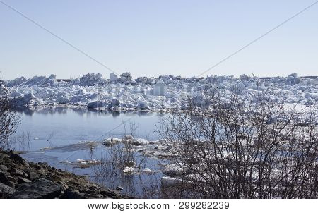 Spring Ice Drift On The Siberian Yenisei River