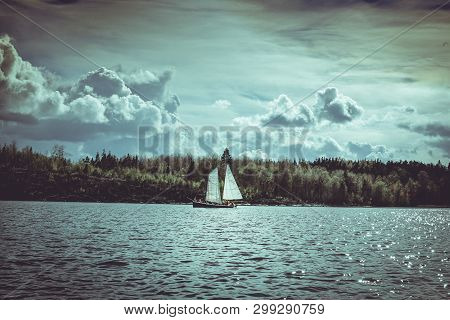 View Above Big Beautiful Lake, Ladoga, Kareliya