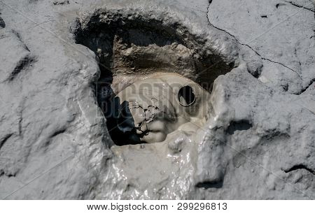 Close-up Of Bubbling Mud In Crater Of Mud Volcano