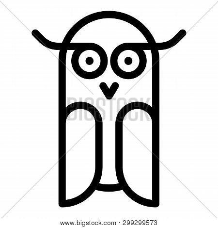 Earless Owl Icon. Outline Earless Owl Vector Icon For Web Design Isolated On White Background
