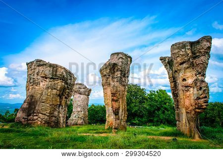 Stonehenge Of Thailand (mo Hin Khao) At Chaiyaphum Province Thailand