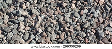 Gravel For Background At Dry Sunny Summer Day