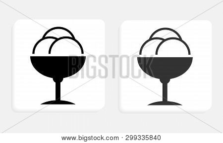 Icecream Cup Black And White Square Icon