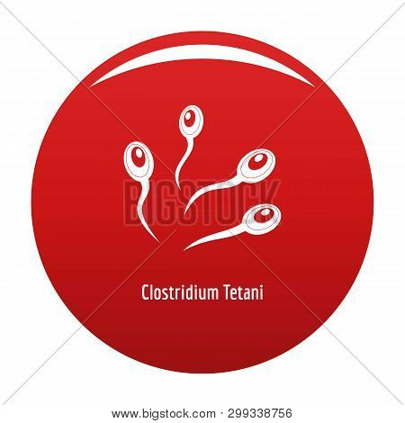 Clostridium Tetani Icon. Simple Illustration Of Clostridium Tetani Icon For Any Design Red