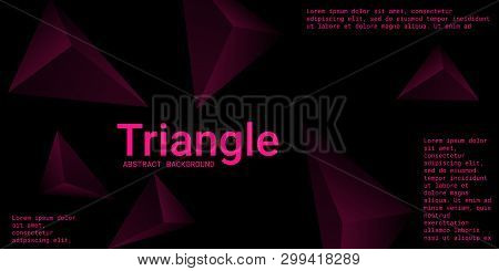 Triangle Background. Abstract Composition Of Triangular Crystals. Minimal Geometric Background.  3d 
