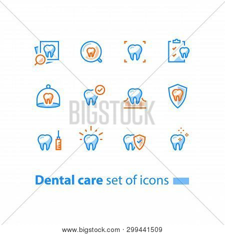 Dental Care, Prevention Check Up, Hygiene And Treatment, Stomatology Services, Tooth And Checklist, 