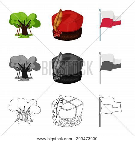 Vector Illustration Of Traditional And Tour Icon. Collection Of Traditional And Landmarks Stock Symb