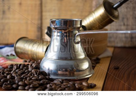 Coffee Ready To Be Milled With Old Grinder