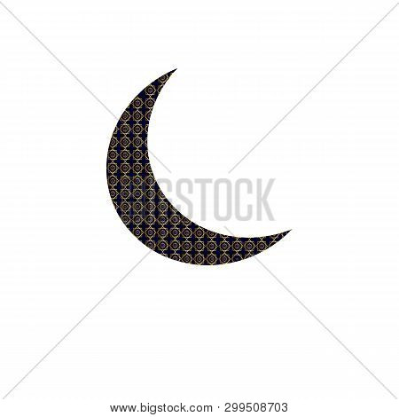 Crescent Moon Decorated With Beautiful Flowers On Colourful Background For Muslim Community Festival