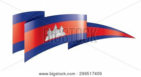 Cambodia Flag, Vector Illustration On A White Background