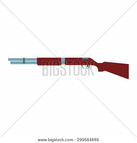 Shotgun Illustration Rifel Vector Icon. Hunting Gun Weapon Barrel Target. Munition Brown Simple Cali