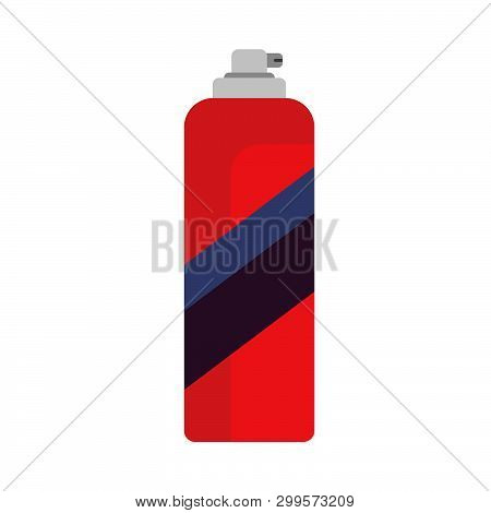 Spray Paint Can Red Graffit Aerosol Vector Icon Equipment. Bottle Tool Street Wall Vandalism Flat Co