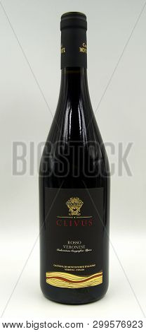 Bardolino, Verona, Italy - May 5, 2019: Bottle Of Cantina Di Monteforte Clivus  Rosso Verona Red Win