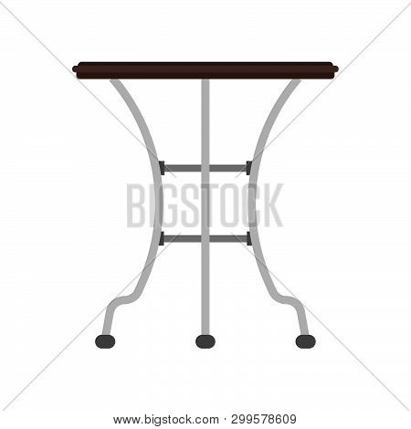 Table Side View Vector Icon Furniture Isolated Interior. Business Empty Element Desk Wooden Advertis
