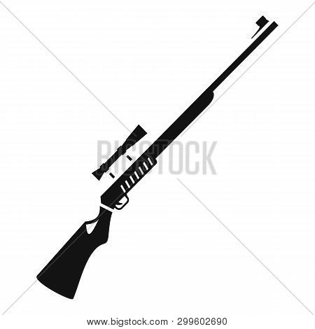 Hunter Rifle Icon. Simple Illustration Of Hunter Rifle Icon For Web Design Isolated On White Backgro