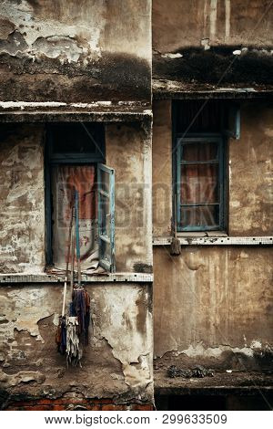 Old building closeup in Xiahao Old street in Chongqing, China.