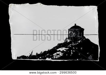 Mussenden Temple In Northern Ireland On A Clay Coaster.