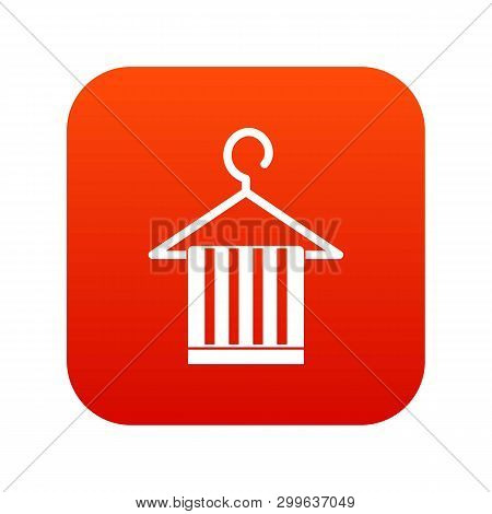 Scarf On A Coat Hanger Icon Digital Red For Any Design Isolated On White Illustration