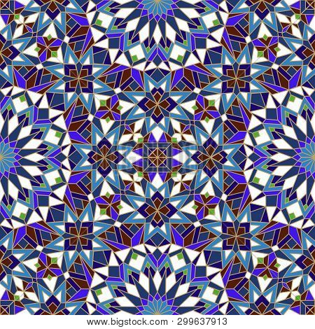 Morrocan Seamless Mosaic Pattern. Arabic Abstract Background