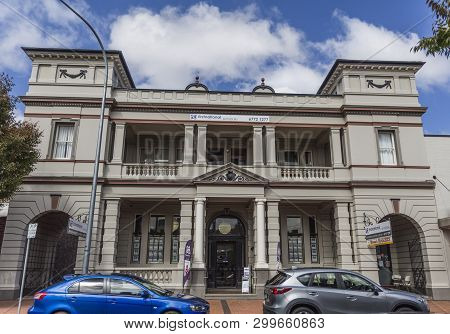 Armidale, Australia - April 10, 2019: Facade Of The Former Australian Joint Stock Bank, Completed In