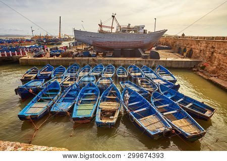 Sqala Du Port, A Defensive Tower At The Fishing Port Of Essaouira, Morocco