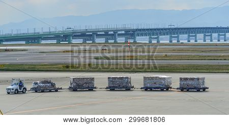 Osaka, Japan - Apr 19, 2019. Steel Bridge Connecting Kansai International Airport With The Mainland.