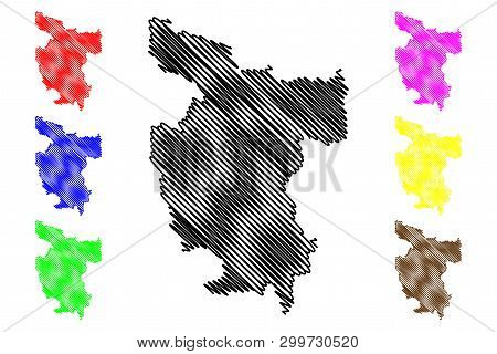 Department Of San Martin (republic Of Peru, Regions Of Peru) Map Vector Illustration, Scribble Sketc