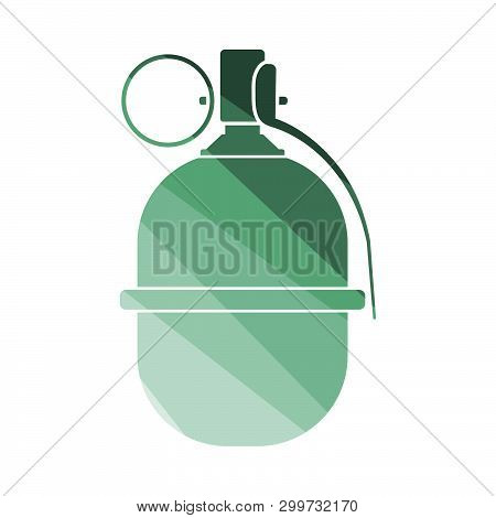 Attack Grenade Icon. Flat Color Ladder Design. Vector Illustration.